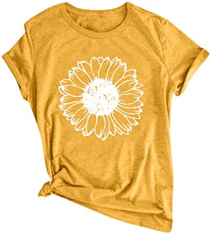 Gerichy T Shirt Kadınlar için, kadın Yaz Üstleri Rahat Karahindiba Baskılı Gevşek Bluzlar Tunik Tees Komik Grafik T-Shirt