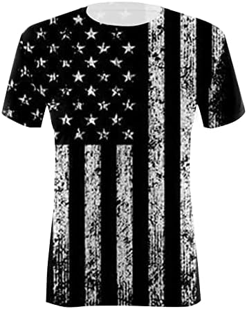 CGGMVCG Bayan 4th Temmuz Gömlek Kısa Kollu Crewneck Yıldız Çizgili Baskılı Tişörtleri Vatansever Giyim Casual Tee Tops