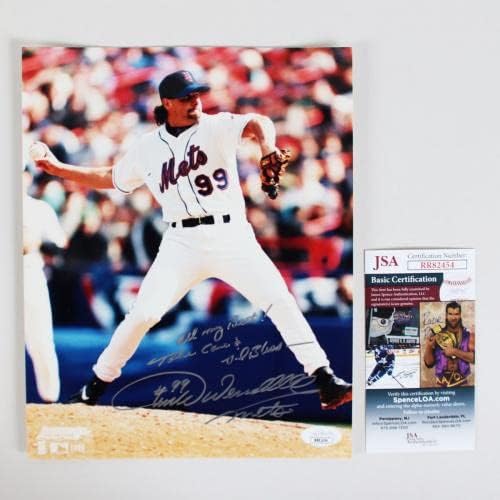 Turk Wendell İmzalı Fotoğraf 8×10 Mets-COA JSA-İmzalı MLB Fotoğrafları