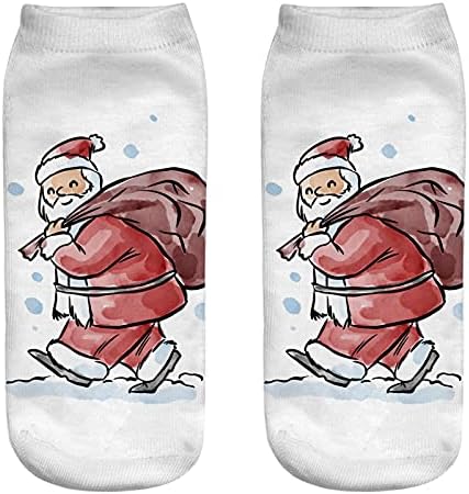 MIASHUI Gençlik Kız Çorap Kadın Çorap Merry Christmas Rahat Üç Baskı Sevimli Moda Çorap Tüp Çorap