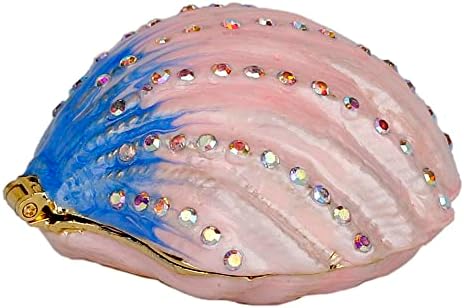 SEVENBEES Deniz Kabuğu Biblo Kutusu Menteşeli Mücevher Kutuları Deniz Kabuğu Biblo Kutusu Deniz Kabukları Halka Tutucu Heykelcik