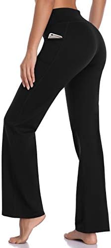 DAYOUNG Bootcut Yoga Pantolon Kadınlar için Karın Kontrol Egzersiz Bootleg Pantolon Yüksek Bel 4 Yollu Streç Pantolon