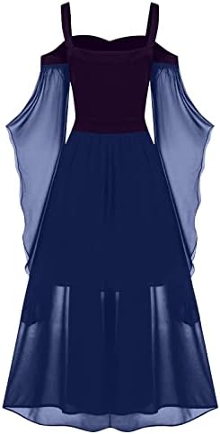 Kadınlar için giyim 2023, Kadın Artı Boyutu Soğuk Omuz Kelebek Kollu Lace Up Cadılar Bayramı Gotik Elbise