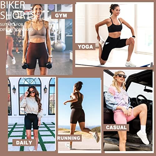 MOREFEEL 3 Paket Tereyağı Yumuşak Biker Şort Kadınlar için - 5 / 8 Yüksek Bel Karın Kontrol Egzersiz Yoga Koşu Spor Atletik