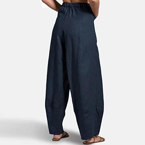 FİRERO Pantolon Kadınlar için Katı Yüksek Bel Nefes Rahat Gevşek Geniş Bacak Pantolon Düz Düz Bacak cepli pantolon