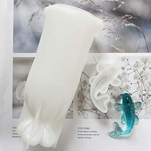 Szecl 3D Büyük Şanslı Çanta silikon kalıp ve Koi Balık Reçine Kalıp Seti, DIY Şanslı Çanta Takı Masa Süsleri Kurutulmuş Çiçekler