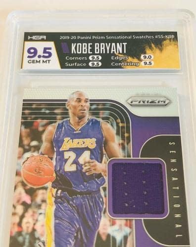 Kobe Bryant 2019 Prizm Sansasyonel Renk Örnekleri Lakers Oyunu Yıpranmış Forması Kartı HGA 9.5-İmzasız Basketbol Kartları