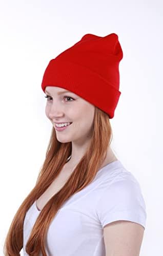 Klasik erkek kadın kelepçeli katlanmış akrilik örgü bere şapka katı Unisex soğuk