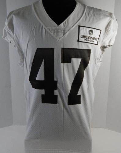 2020 Cleveland Browns Charley Hughlett 47 Oyun Kullanılmış Beyaz Antrenman Forması 76-İmzasız NFL Oyun Kullanılmış Formalar