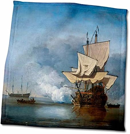 3dRose Florene Teknesi - Van De Vilde 1707 Resmi Hollanda Gemilerinin Resmi - Havlular (twl-80524-1)
