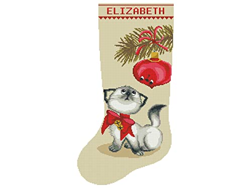 Yetişkinler için CrossStitchStyleArte Çapraz Dikiş Desenleri, Kişiselleştirilmiş Vintage Noel Çorabı, Yeni Başlayanlar için