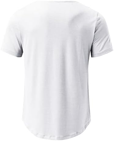 Erkek Yuvarlak V Yaka Ince Kısa Kollu Gömme Esneklik Spor Tee Tops Klasik Konfor Yumuşak Düzenli T-Shirt