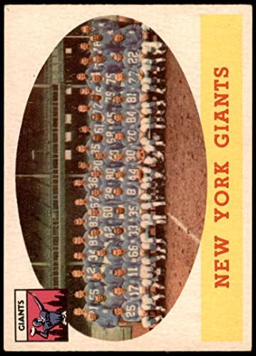 1958 Topps 61 Giants Takımı New York Giants-FB (Futbol Kartı) ESKİ/MT + Giants-FB