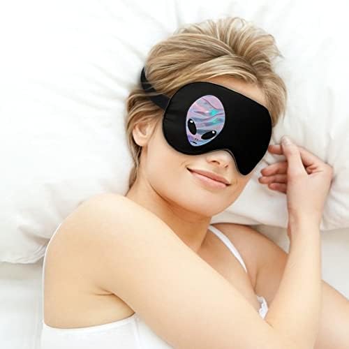 Uzay Uzaylı uyku Körü körüne maskesi sevimli göz bandı Komik Gece Kapağı Kadınlar Erkekler için Ayarlanabilir Kayış ile