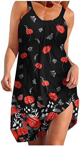 Midi Tank Elbise Kadınlar için Katmanlı Salıncak uzun elbise Zarif Fırfır yaz elbisesi Flowy Salıncak Plaj Elbise