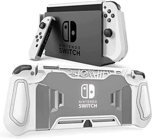 Nintendo Switch için LEYUSMART Takılabilir Koruyucu, (Dock için Uygun / Ergonomik / Tam Koruma/Şok Emme/Çizilmez) Cam Ekran