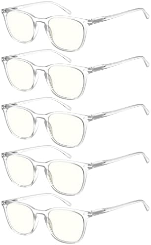 LOOKLIFE temizle okuma gözlüğü mavi ışık engelleme okuma gözlüğü kadınlar ve erkekler için bilgisayar okuma gözlüğü