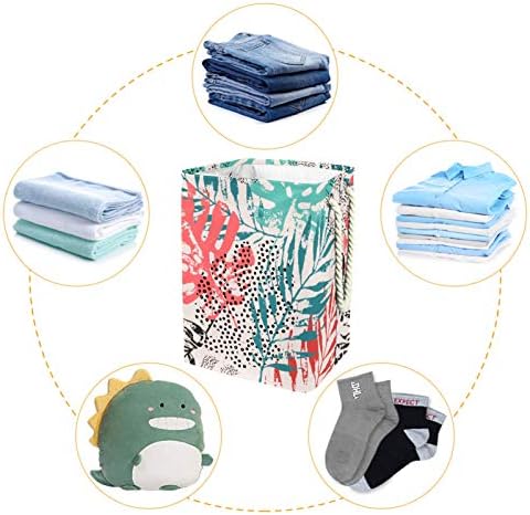 19.3 Bağlantısız çamaşır sepeti Kirli Giysiler Sepet Katlanabilir Ev Kreş Üniversite Daire Ofis Yaprak Baskı Retro