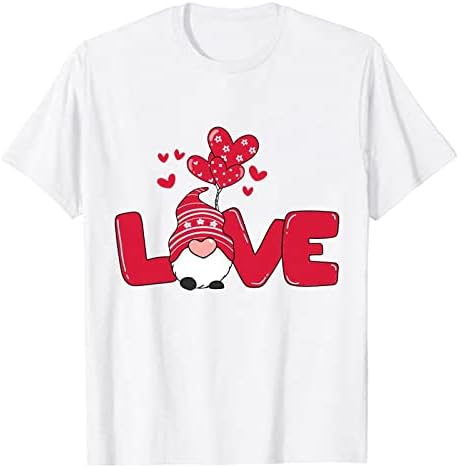 Artı Boyutu Cüceler Sevgililer Günü Gömlek Kadın Erkek Çift Tişörtleri Aşk Baskılı Kısa Kollu Tees Kazak Üst