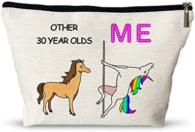 0ther 30 Yaşındakiler Bana Unicorn Makyaj Çantası-Kadınlar için Komik 30TH Doğum Günü Hediyeleri Kozmetik Çantaları-Emeklilik/Hatıra