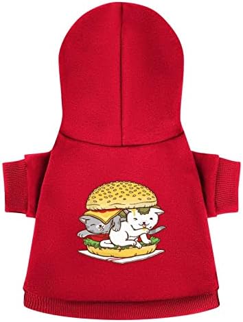 Hamburger Kedi Tek Parça Köpek Kostüm Pet Takım Elbise Şapka ile evcil hayvan aksesuarları Köpek ve Kedi için L