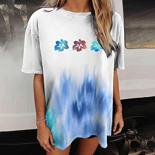 Bluz Kadın Kısa Kollu Pamuklu Grafik Brunch Victoria Batik Gevşek Fit Bluz Gömlek Kızlar 3T