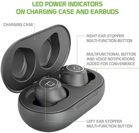 Kablosuz V5 Bluetooth Kulaklıklar, Kulak İçi kulaklıklar için Şarj kılıflı T-Mobile REVVL ile uyumludur. (V5. 0 Siyah)