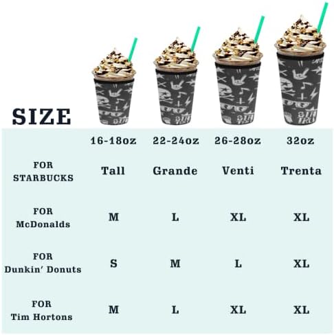 4 Paket Yeniden Kullanılabilir Buzlu Kahve Kılıfları - Soğuk İçecekler için İzolatör Kılıfı, Starbucks Kahve için Neopren
