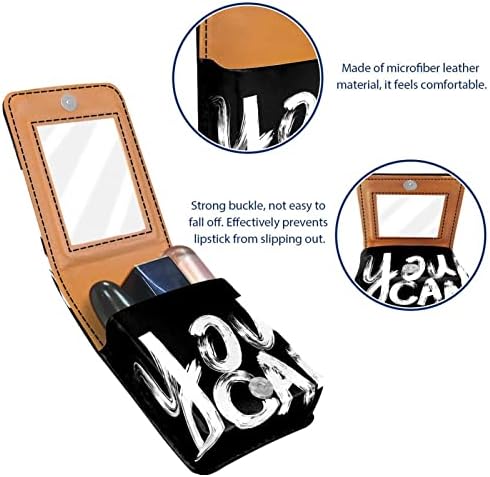 ORYUEKAN Ruj Kılıfı Ayna ile Sevimli Taşınabilir Makyaj Çantası kozmetik torbası, Siyah Beyaz Desen Yapabilirsiniz