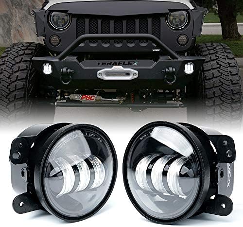Xprite 4 İnç LED Sis Farları ile Uyumlu Jeep Wrangler JK Sınırsız JKu 2007-2018 / Ön Tampon Değiştirmeleri 60W Beyaz Led