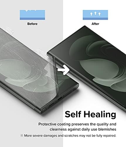 Ringke Çift Kolay Kanat [2 Paket] Samsung Galaxy S23 Ultra 5G (2023) ile Uyumlu, Kolay Uygulama Kitine Sahip Premium Tam