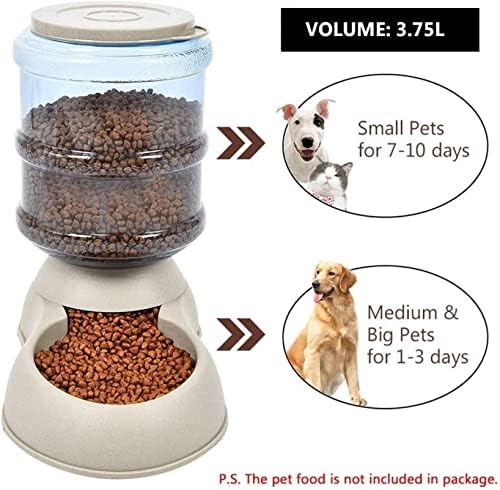 Pet Otomatik Besleyici 3.75 L Pet Otomatik Besleyici Pet Besleyici Kedi Köpek Otomatik Gıda Dağıtıcı Kase